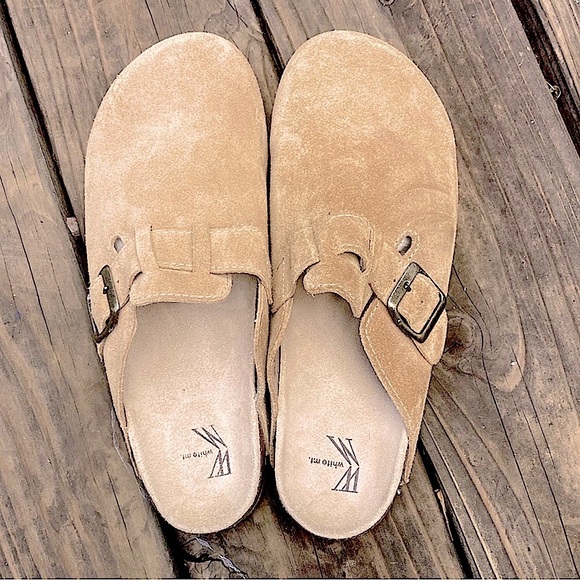 White Mountain Women's Bari Leather Clogs - 9.5 Taupe Suede NWOT - Picture 4 of 8